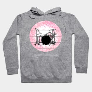 Floral Drum Kit Japanese Cherry Blossom Drummer Musician Hoodie